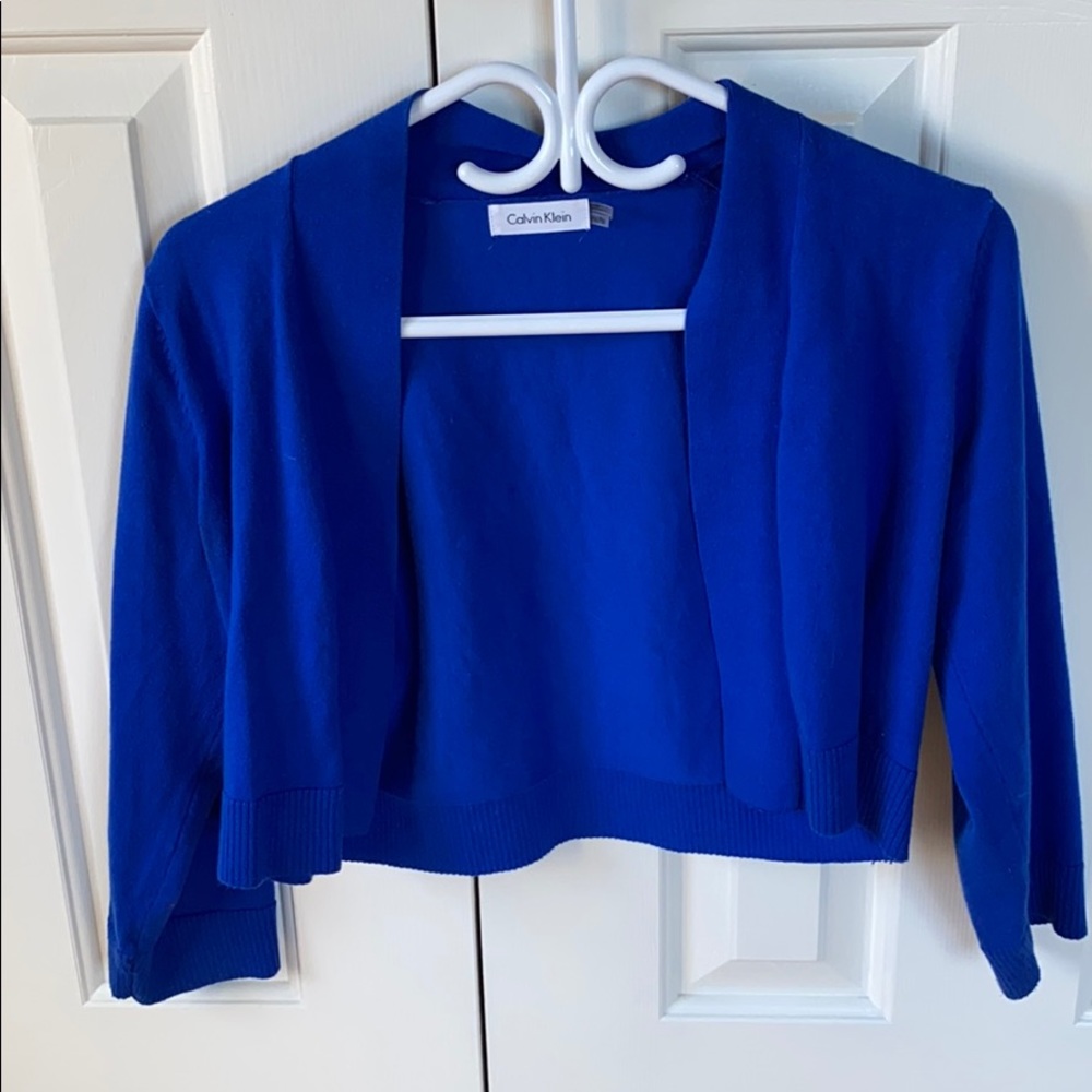 Calvin Klein short blue cardigan